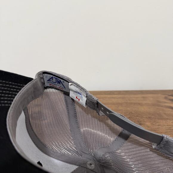 AJM Black Trucker Hat Canada Full Fit Mesh Back Snapback Cap Blank Adjustable OS - Picture 6 of 7